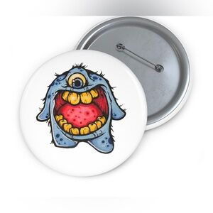 NEW Original Art - Mr. BBS - Monster Design Pin Button